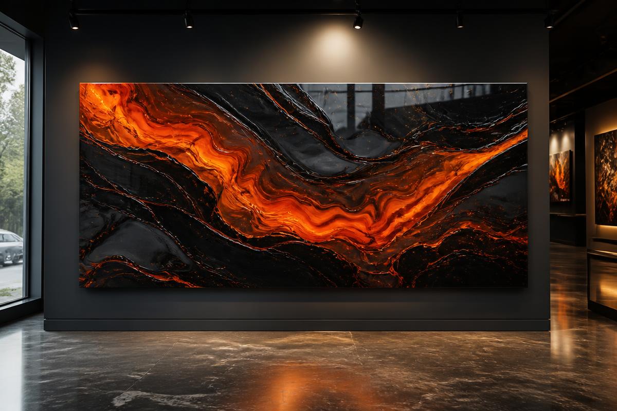 Large epoxy resin art wall panel